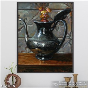 Tranh tĩnh vật hoa quả sơn dầu trang trí phòng bếp