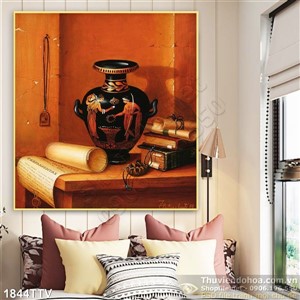 Tranh tĩnh vật hoa quả sơn dầu treo tường