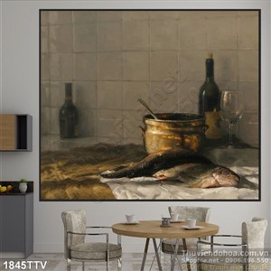 Tranh tĩnh vật hoa quả sơn dầu trang trí