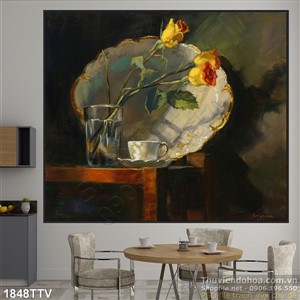 Tranh tĩnh vật hoa quả sơn dầu nghệ thuật