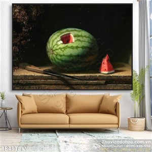 Tranh tĩnh vật hoa quả sơn dầu trang trí phòng ăn