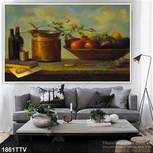 Tranh tĩnh vật hoa quả sơn dầu nghệ thuật