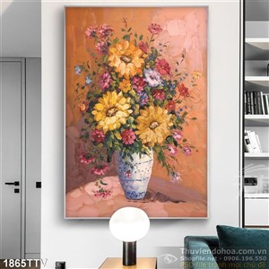 Tranh tĩnh vật hoa quả sơn dầu trang trí phòng khách