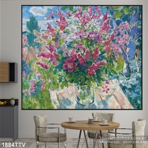 Tranh tĩnh vật hoa quả sơn dầu trang trí phòng khách