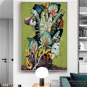 Tranh tĩnh vật hoa quả sơn dầu trang trí