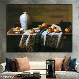 Tranh tĩnh vật hoa quả sơn dầu đẹp