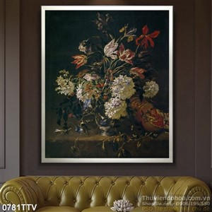 Tranh tĩnh vật hoa quả sơn dầu treo tường