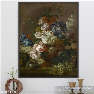 Tranh tĩnh vật hoa quả sơn dầu Châu Âu
