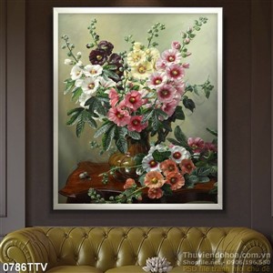 Tranh tĩnh vật hoa quả sơn dầu trang trí phòng ngủ