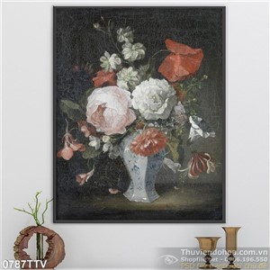 Tranh tĩnh vật hoa quả sơn dầu dán tường độc đáo