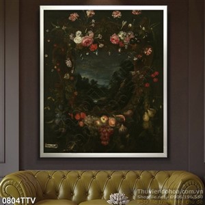 Tranh tĩnh vật hoa quả sơn dầu trang trí