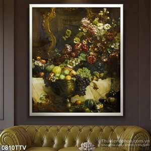 Tranh tĩnh vật hoa quả sơn dầu độc đáo