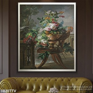 Tranh tĩnh vật hoa quả sơn dầu Châu Âu