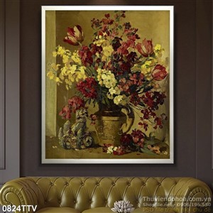 Tranh tĩnh vật hoa quả sơn dầu trang trí