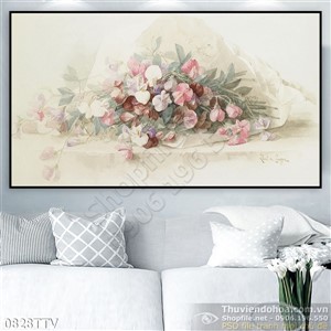 Tranh tĩnh vật hoa quả sơn dầu treo tường