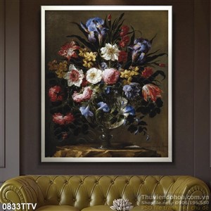 Tranh tĩnh vật hoa quả sơn dầu treo tường