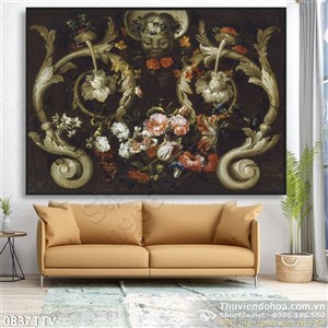 Tranh tĩnh vật hoa quả sơn dầu trang trí tường