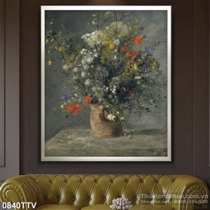 Tranh tĩnh vật hoa quả sơn dầu treo tường