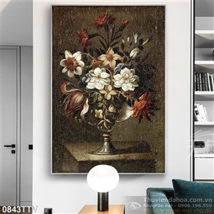 Tranh tĩnh vật hoa quả sơn dầu treo tường phòng khách