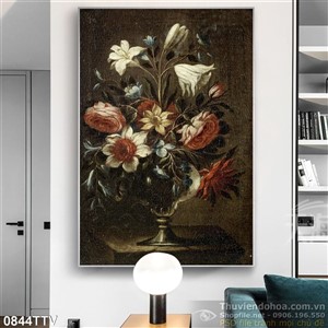 Tranh tĩnh vật hoa quả sơn dầu trang trí phòng ngủ