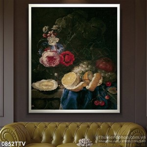 Tranh tĩnh vật hoa quả sơn dầu nghệ thuật