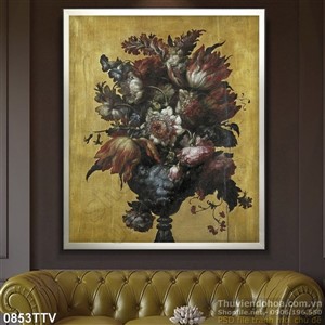 Tranh tĩnh vật hoa quả sơn dầu trang trí tường