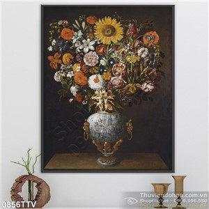Tranh tĩnh vật hoa quả sơn dầu trang trí tường bếp