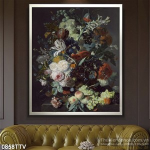 Tranh tĩnh vật hoa quả sơn dầu nghệ thuật