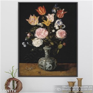 Tranh tĩnh vật hoa quả sơn dầu độc đáo