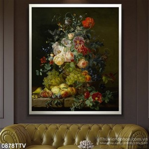 Tranh tĩnh vật hoa quả sơn dầu nghệ thuật độc đáo