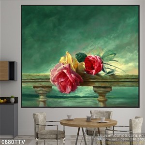 Tranh tĩnh vật hoa quả sơn dầu độc đáo
