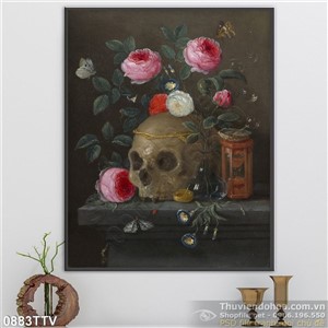 Tranh tĩnh vật hoa quả sơn dầu Châu Âu