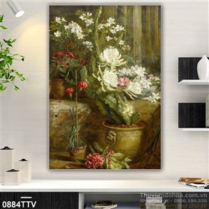 Tranh tĩnh vật hoa quả sơn dầu trang trí treo tường