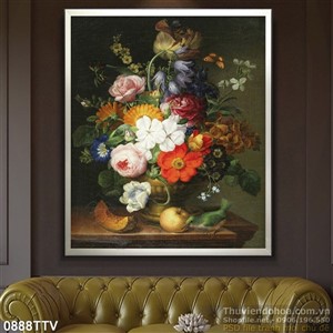 Tranh tĩnh vật hoa quả sơn dầu nghệ thuật