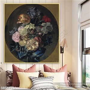 Tranh tĩnh vật hoa quả sơn dầu trang trí nội thất