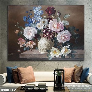 Tranh tĩnh vật hoa quả sơn dầu trang trí