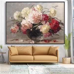 Tranh tĩnh vật hoa quả sơn dầu treo tường đẹp