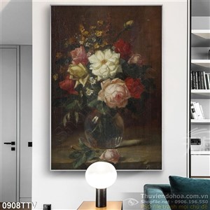 Tranh tĩnh vật hoa quả sơn dầu Châu Âu