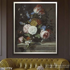 Tranh tĩnh vật hoa quả sơn dầu trang trí tường