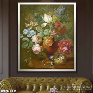 Tranh tĩnh vật hoa quả sơn dầu nghệ thuật