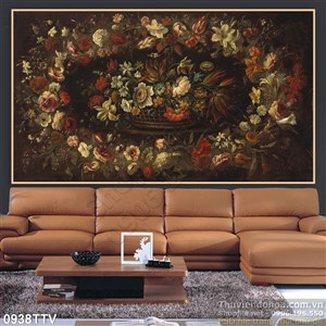 Tranh tĩnh vật hoa quả sơn dầu trang trí phòng