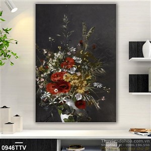 Tranh tĩnh vật hoa quả sơn dầu trang trí phòng bếp