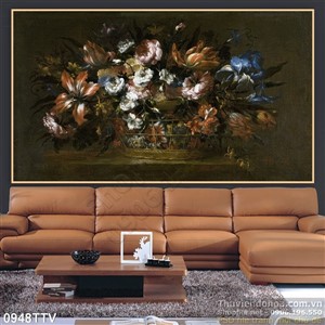 Tranh tĩnh vật hoa quả sơn dầu Châu Âu