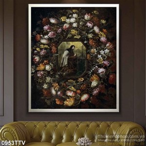 Tranh tĩnh vật hoa quả sơn dầu treo tường