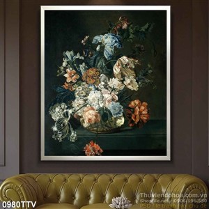 Tranh tĩnh vật hoa quả sơn dầu trang trí phòng