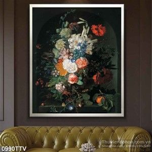 Tranh tĩnh vật hoa quả sơn dầu trang trí treo tường