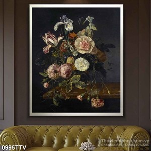 Tranh tĩnh vật hoa quả sơn dầu trang trí