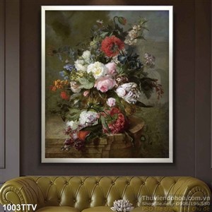 Tranh tĩnh vật hoa quả sơn dầu treo tường đẹp