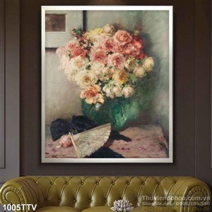 Tranh tĩnh vật hoa quả sơn dầu rang trí phòng ngủ