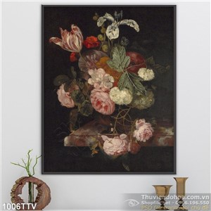 Tranh tĩnh vật hoa quả sơn dầu treo tường đẹp